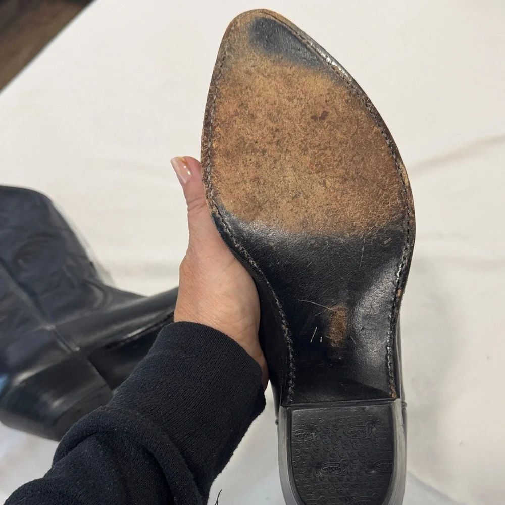 8.5 Justin Boots Black Women's cowboy Boots - Picture 6 of 10